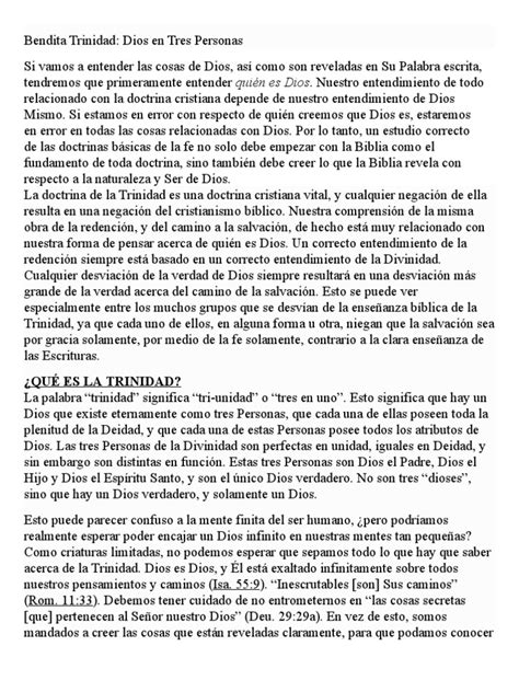 La Doctrina De La Trinidad Entendiendo La Naturaleza De Dios Como Tres Personas En Una Deidad