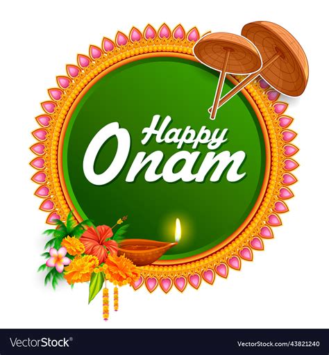 Onam Celebration Background For Happy Royalty Free Vector