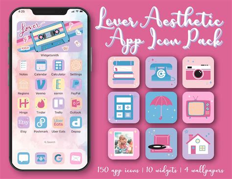 Lover Aesthetic Themed App Icons 150 Icon Aesthetic Pack iPhone or ...