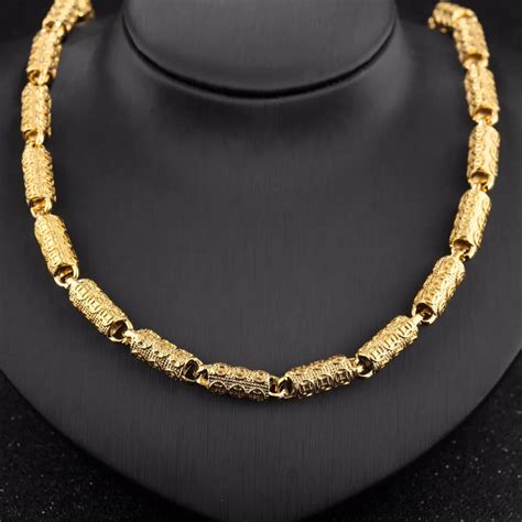 Jhsl Brand Statement Necklace Men Male Gold Color High Quality Copper