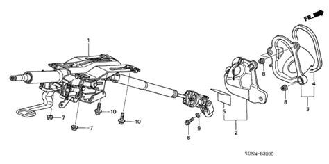 Steering Column Honda Accord Door Exl Kl At