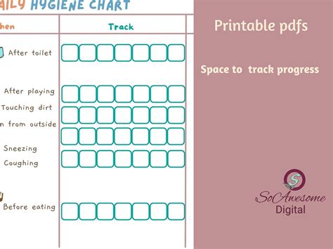 Fun and Engaging Kids Daily Hygiene Printable Chart Develop Healthy ...