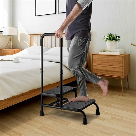 Step Stool With Handle Non Slip Platform And Adjustable Handrail 2