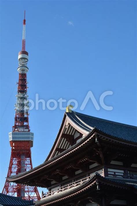 東京タワーと増上寺 No 2809109｜写真素材なら「写真ac」無料（フリー）ダウンロードok