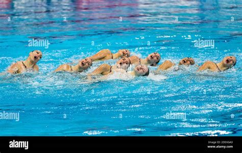 Team France Perform Their Synchronised Swimming Also Artistic Swimming