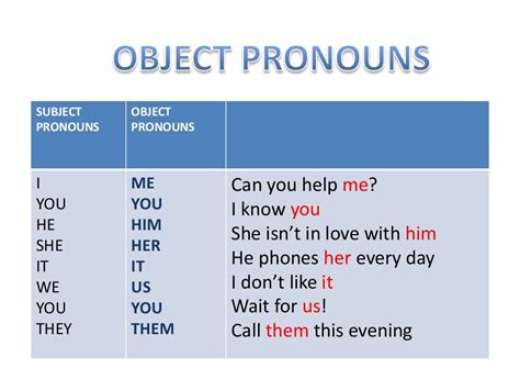 Object Pronouns Em Ingles - 6