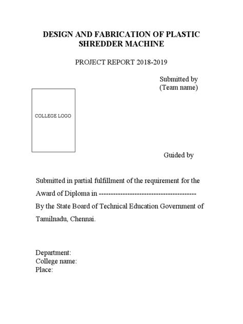 Design and Fabrication of Plastic Shredder | PDF | Rechargeable Battery ...