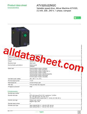 ATV320U22M2C Datasheet PDF Schneider Electric