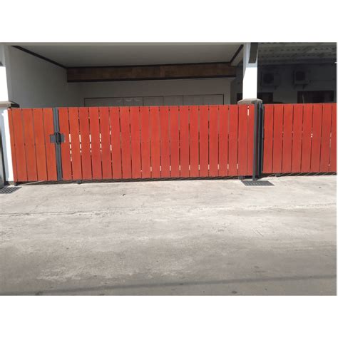 jual pagar conwood minimalis pagar rumah geser  lipat shopee