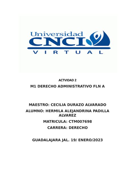 M Derecho Administrativo Fln A Actividad Actvidad M Derecho