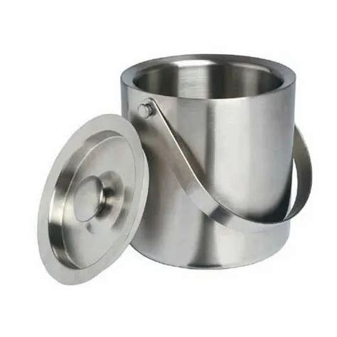 Silver Litre Stainless Steel Double Wall Ice Bucket For Bar At Rs