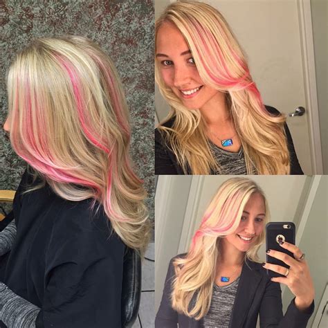 Highlights Blonde Pink Vivid Elumen Pravana Goldwell Hair Curls Waves Forbici Salon And Spa