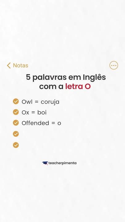 Palavra Com O Em Inglês - 5 palavras com a letra O em Inglês - YouTube