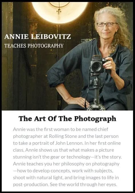 MasterClass: Annie Leibovitz Teaches Photography - Video Course