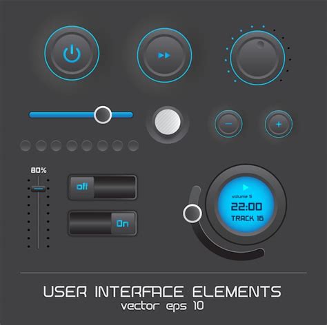 Elementos de diseño de la interfaz de usuario web Vector Premium