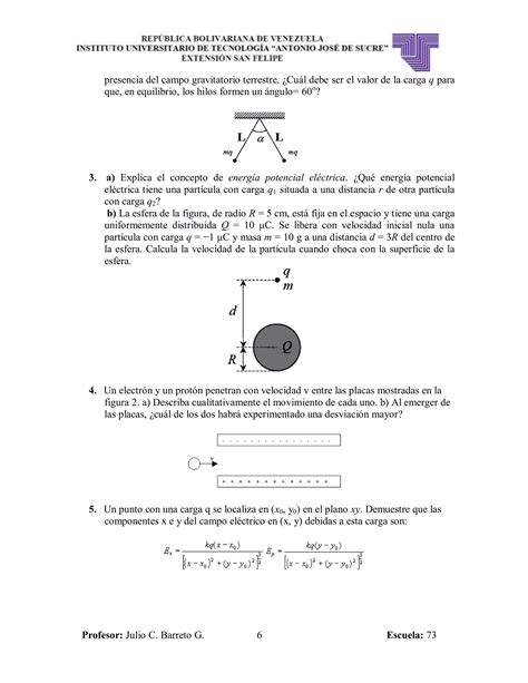 Tema I Ley De Coulomb Campo Electrico Fisica Ii Iutajs PDF