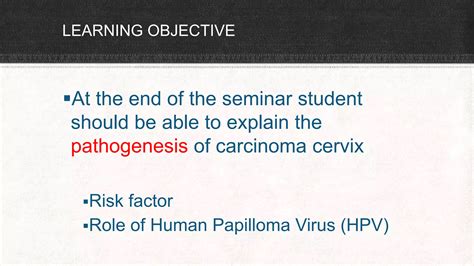 Pathogenesis Of Carcinoma Cervix Ppt