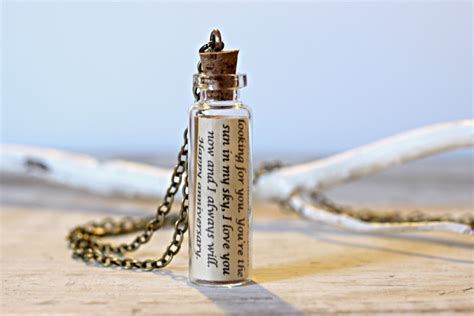 For Him Jewelry Message In A Bottle Necklace Personalized Etsy