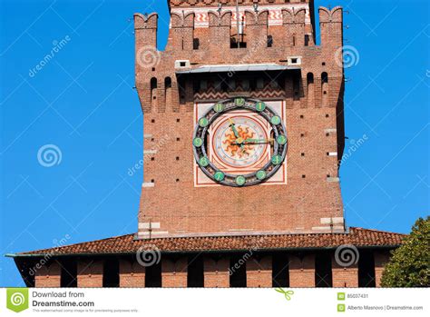 Castillo De Sforza En Milan Italy Castello Sforzesco Imagen De