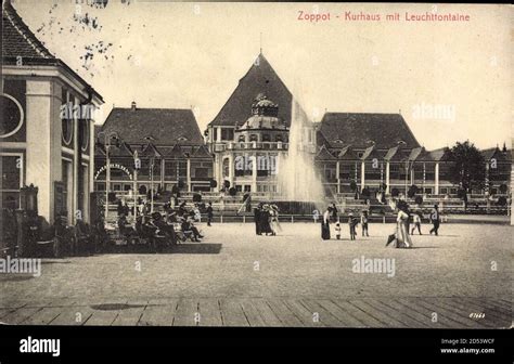 Sopot Gda Sk Zoppot Danzig Blick Auf Kurhaus Mit Leuchtfontaine