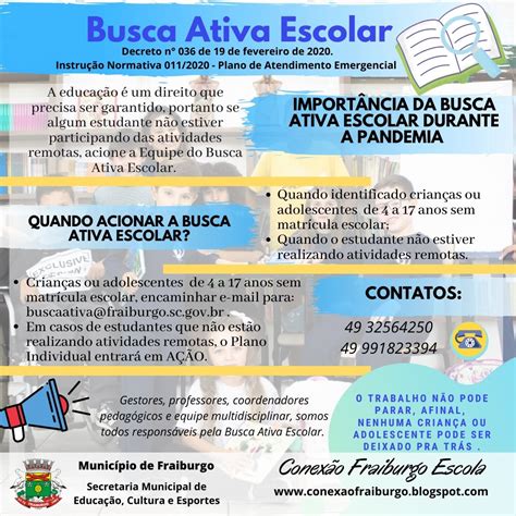 SECRETARIA DE EDUCAÇÃO FRAIBURGO BUSCA ATIVA ESCOLAR