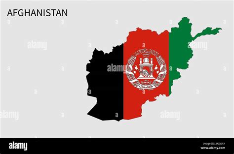 Afghanistan flag map, official color with proportion, fully Editable ...