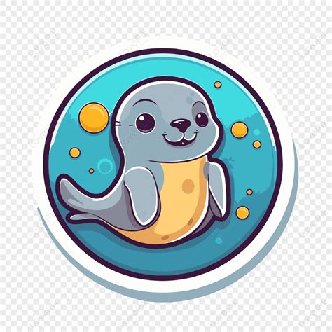 ステッカー用のかわいいシール ベクターイラスト,密閉する イラスト， ステッカー, かわいい, 密閉する フリー素材 透過 - Lovepik