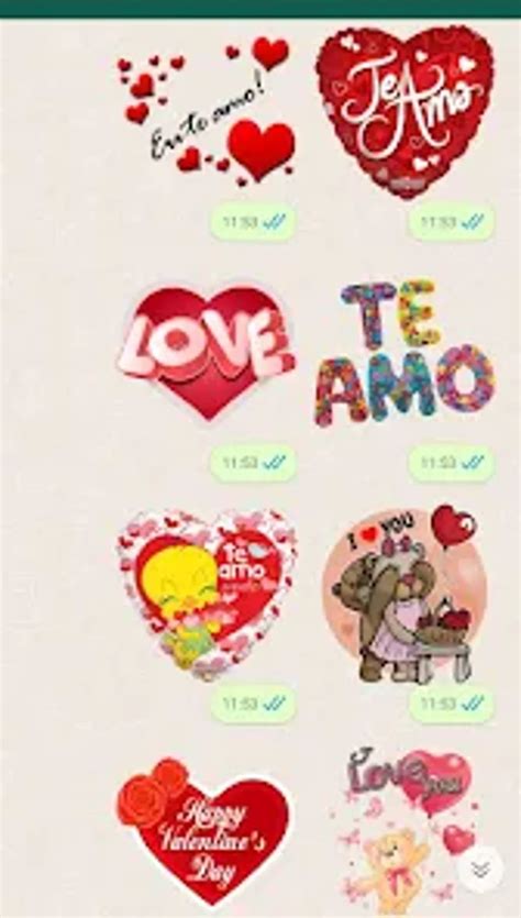 stickers de amor  whatsapp  android descargar
