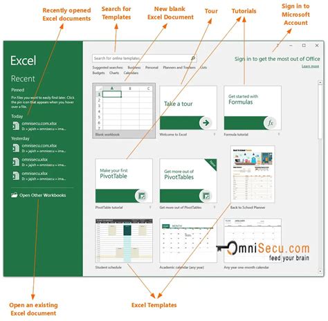 Excel Start Screen In Detail