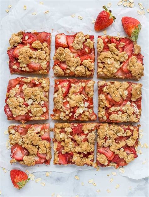 Easy Strawberry Oatmeal Bars Joyful Healthy Eats