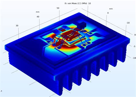 基于comsol的igbt电磁热应力研究，igbt芯片细节模型comsol生热传热电磁基础电磁 结构耦合芯片 仿真秀干货文章