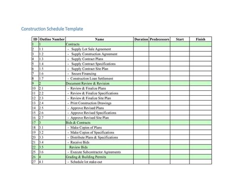 40 Free Construction Schedule Template Word PDF & Excel - Calypso Tree