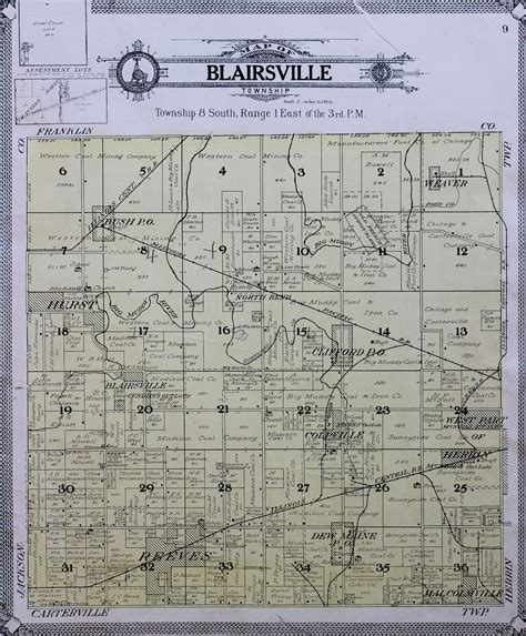 1908 County And Township Maps Williamson County Illinois Historical