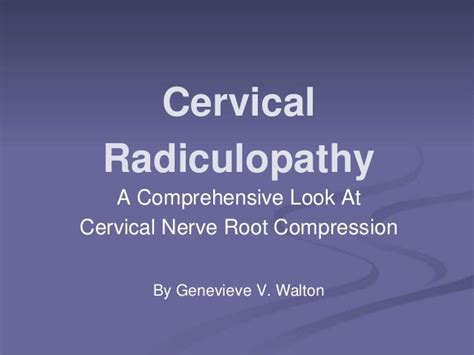 Cervical Radiculopathy Power Pointppt