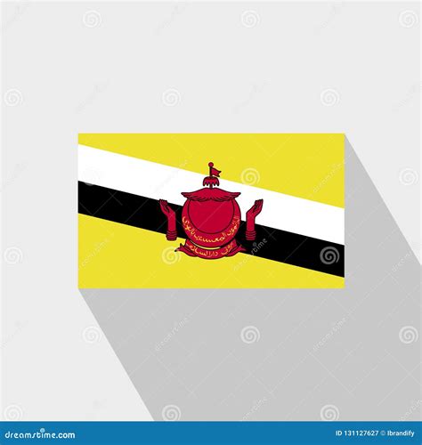 Vetor Longo Do Projeto Da Sombra Da Bandeira De Brunei Darussalam