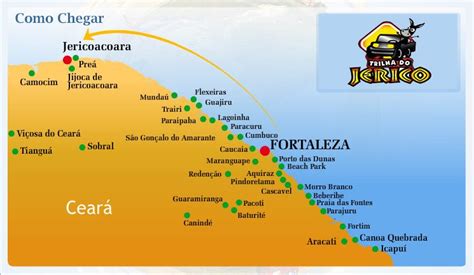 Mapa Fortaleza Jeri Jericoacoara Praias Do Ceara Jeriquaquara