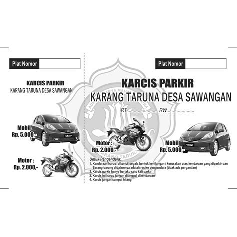 desain karcis parkir  koleksi gambar