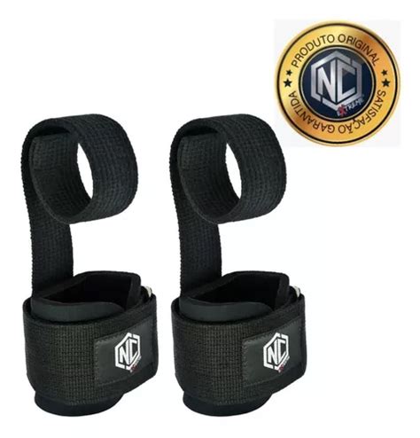 Tala Strap Algod O Crossfit Muscula O Premium Nc Par Cor Preto