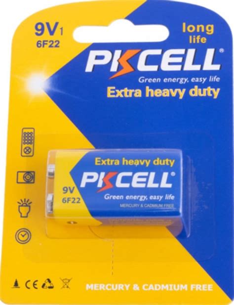 ᐉ Батарейка Pkcell 9v 6f22 1 5v Extra Heavy Duty 1pc Card купить по цене 30 грн в Киеве и