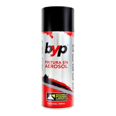 PINTURA AEROSOL COLOR NEGRO BRILLANTE 400 MILILITROS BYP ANB Hágalo