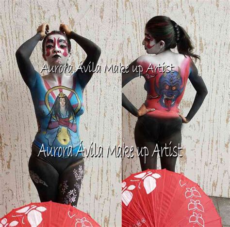 Body Painting Japanese Mithology Oni Amaterasu Fb Aurora Vila