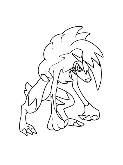 Lycanroc Pokemon Coloring Pages Free Printable