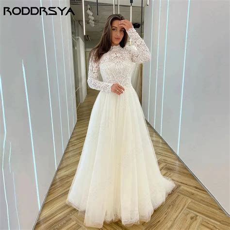 RODRSYA Mu Ulmano Lace Vestido De Noiva Applique O Voltar A Linha