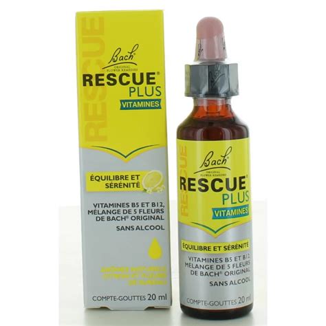 Rescue Plus Vitamines Compte Gouttes Fleurs De Bach 20ml Univers Pharmacie