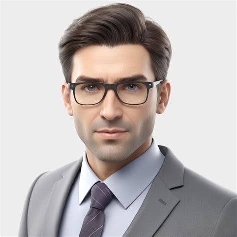 A Man In A Suit With Glasses And A Tie Premium Ai Generated Psd