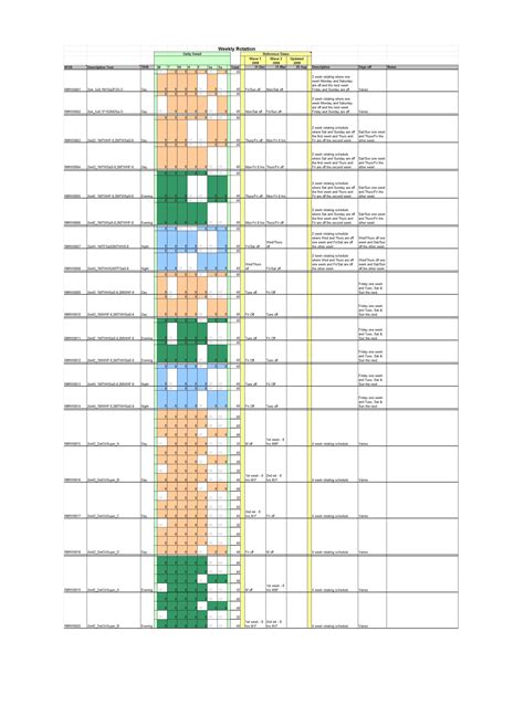 50 FREE Rotating Schedule Templates for your Company - TemplateArchive