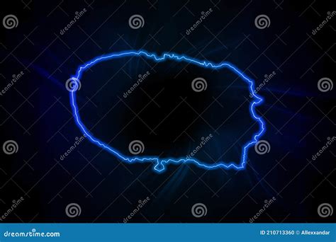 Mapa Brillante De La Isla De Bouvet Mapa De Esquema Azul Moderno Stock