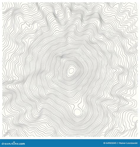 Detailed Topographic Map With Contour Lines Of A Mountain Cartoon