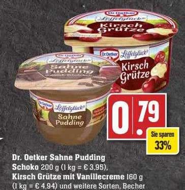 Dr Oetker Sahne Pudding Schoko Kirsch Gr Tze Mit Vanillecreme Angebot