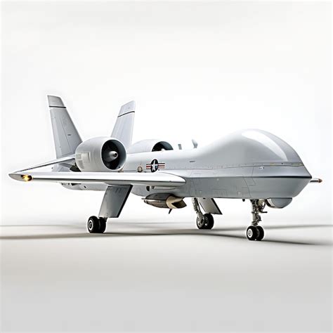 Isolado De Mq C Triton Unmanned Surveillance Aircraft Em White Ba